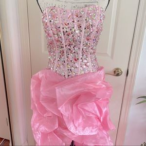 CINDERELLA Pink Corset Sequin Ball Gown Size 6